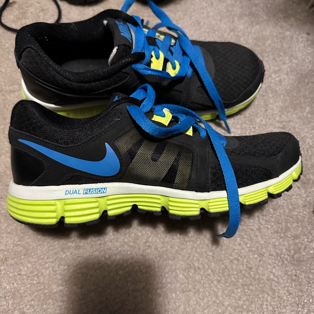Nike Black and Blue Athletic Shoes with Dual-Density Foam